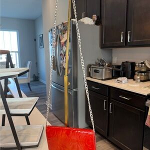 Chanel Camila Short WalletRed Patent Leather Chain Shoulder Bag